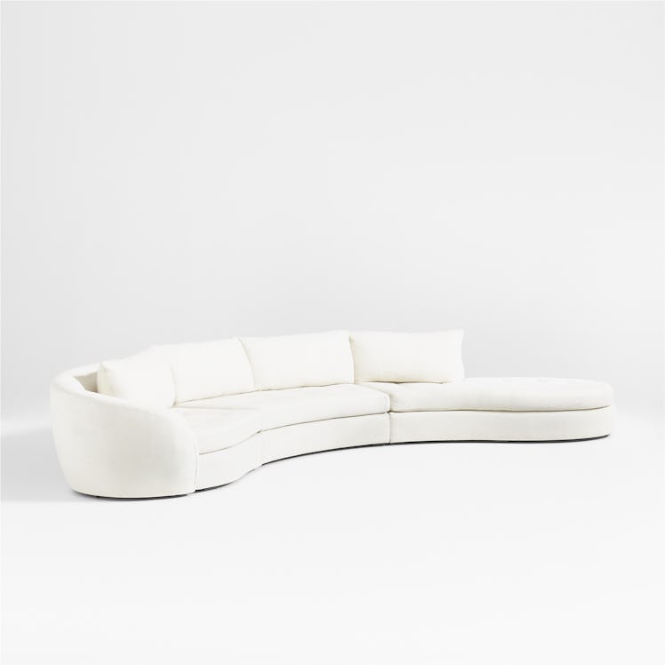 Sinuous Curved 3-Piece Left Arm Chaise Sectional Sofa