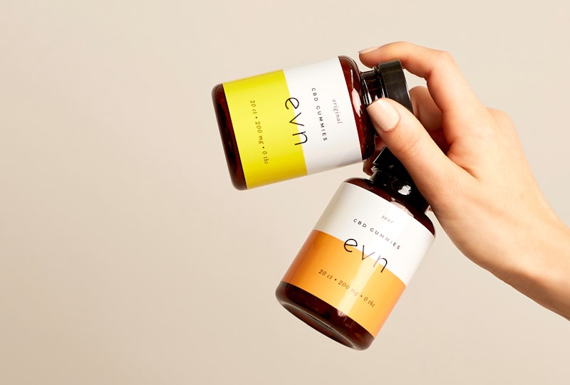 Two bottles of Evn CBD products