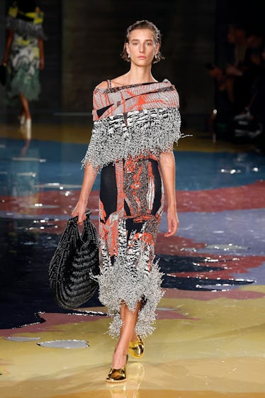 Modern Grunge and Ladies Who Lunch 12 A model walks the runway of the Bottega Veneta Fashion Show during the Milan Fashion Week Womenswear...
