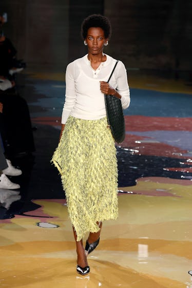 Modern Grunge and Ladies Who Lunch 9 A model walks the runway of the Bottega Veneta Fashion Show during the Milan Fashion Week Womenswear...