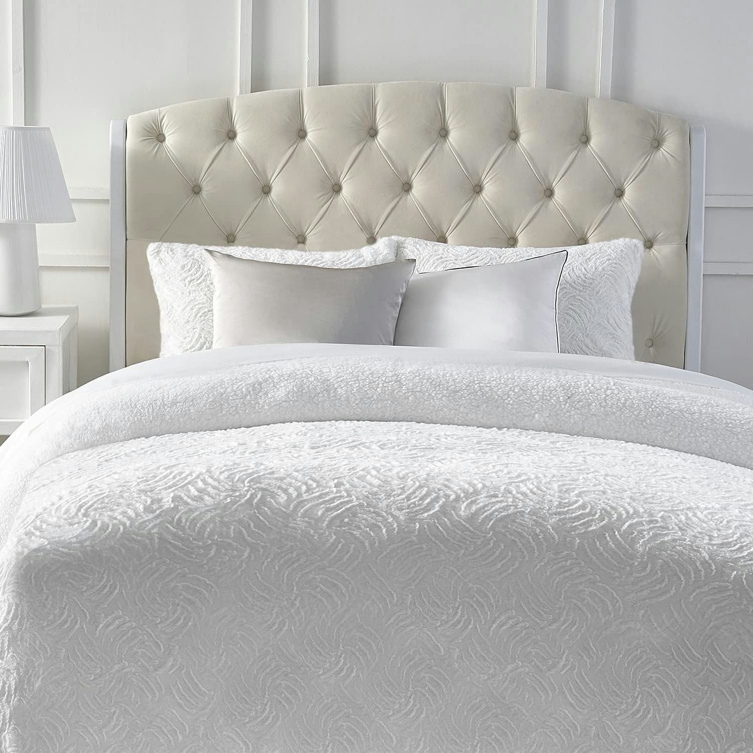 Faux Fur White Duvet Cover