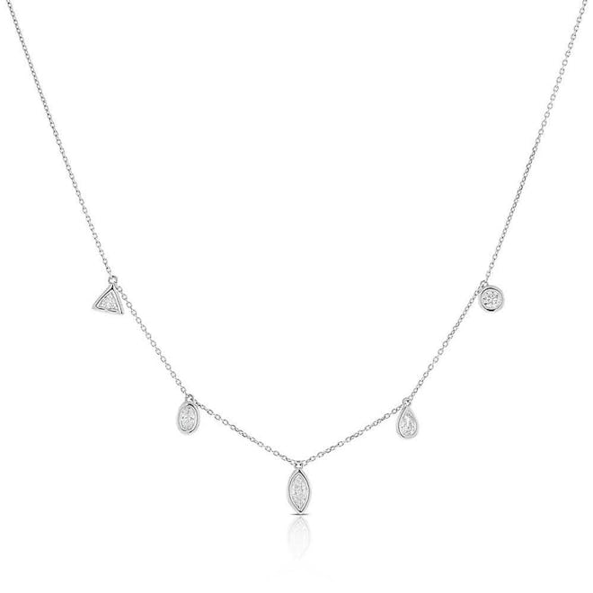 Fancy Shape Diamond Dangle Necklace 14K