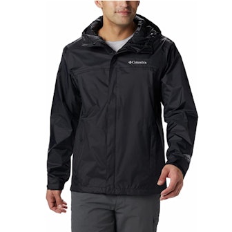 A lightweight nylon and polyester jacket is perfect for wet weather.
