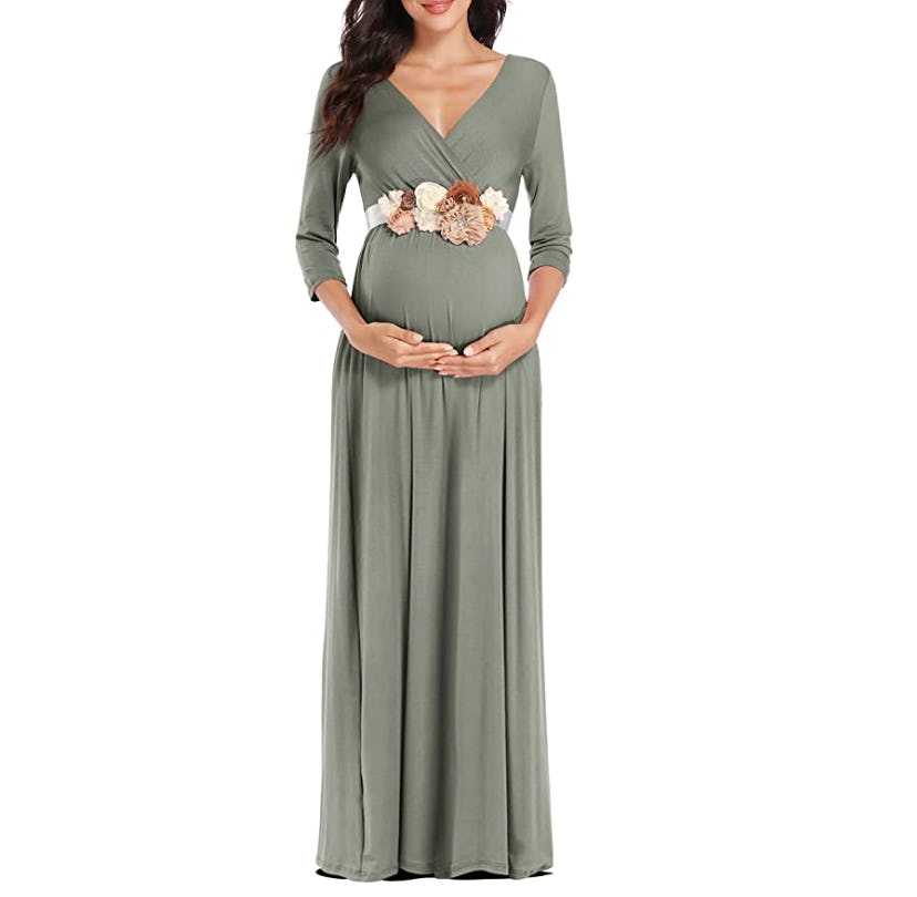 KIM S Wrapped Maternity Maxi Dress