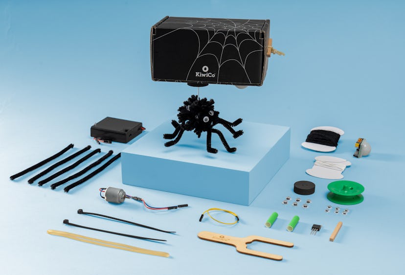 Motion sensing spider STEAM project for kids from KiwiCo