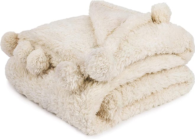 Sherpa Pom-Pom Blanket