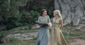 screenshot of Milly Alcock and Emily Carey in House of the Dragon