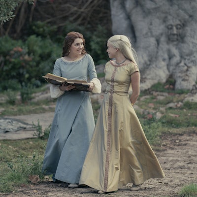 screenshot of Milly Alcock and Emily Carey in House of the Dragon