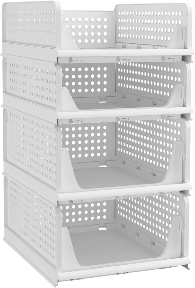 Pinkpum Stackable Plastic Storage Basket