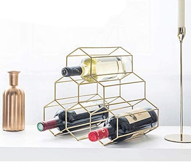 gold plated wine rack