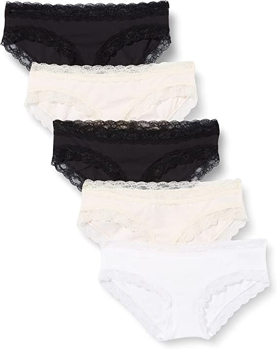 Iris &amp; Lilly Cotton and Lace Hipster Underwear (5-Pack)