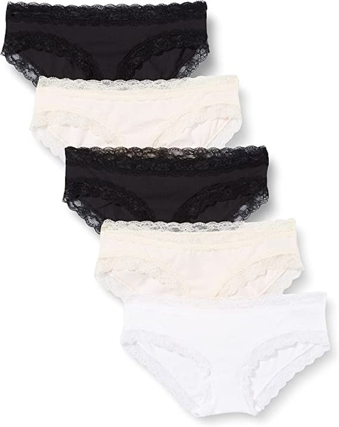 Iris & Lilly Cotton and Lace Hipster Underwear (5-Pack)