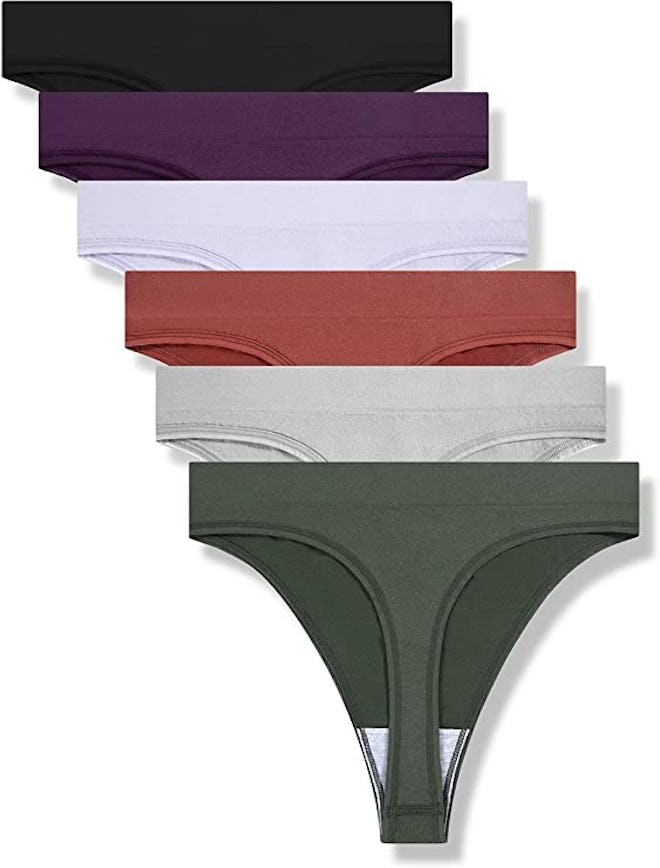 GRANKEE Seamless Thong Panties (6-Pack)