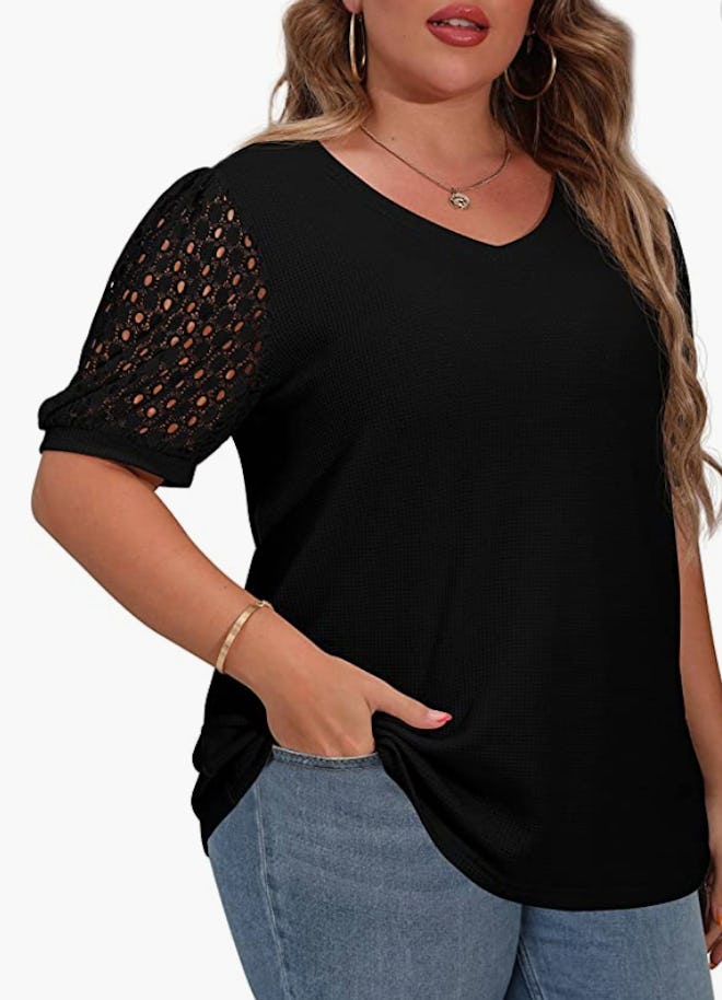 OLRIK Lace Sleeve Blouse