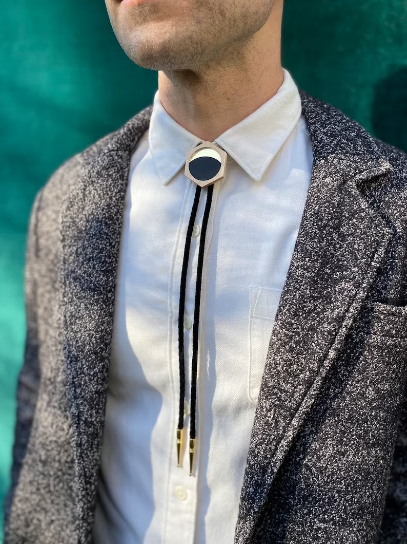 Black and Gold Bolo Tie