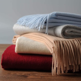One of the best cashmere blankets with a super-soft knit.