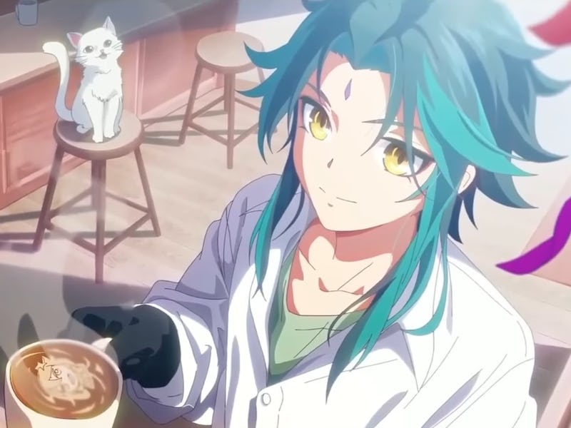 Xiao and Kazuha running a coffee shop