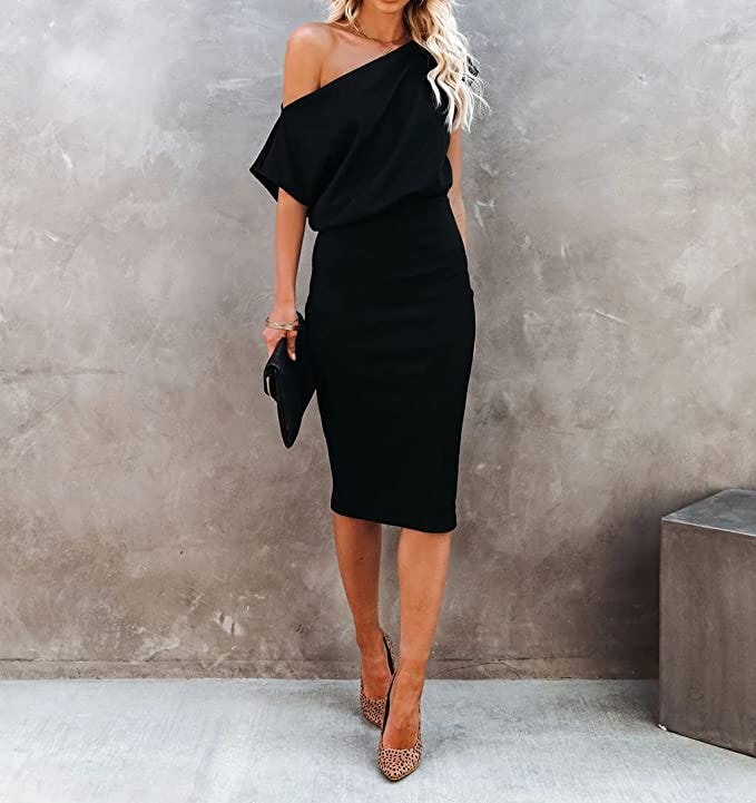 Ezbelle Off The Shoulder Short Sleeve Midi Dress
