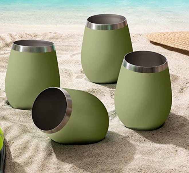 FineDine Stainless Steel Unbreakable Wine Glasses