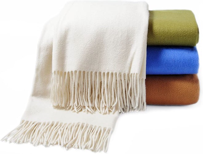 One of the best cashmere blankets that's both soft and durable.