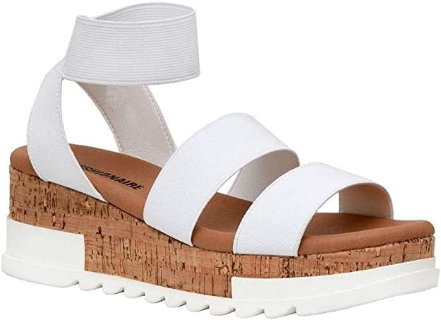 Cushionaire Naomi Cork Wedge Sandal