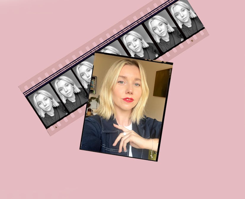 A selfie of Lauren Kyle in a collage style