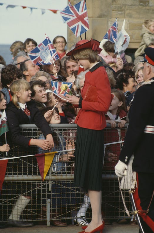 Diana, Princess of Wales (1961 - 1997), meeting people during a visit to Deeside, November 1981