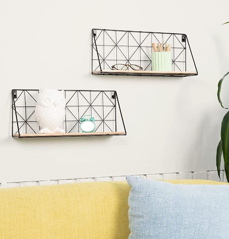 Greenco Geometric Mounted Floating Shelves (2-Pack)