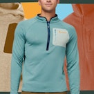 Arc'Teryx Covert Pullover Hoody, Cotopaxi Otero Fleece Half-zip Pullover, and Patagonia Men’s R1 Air...
