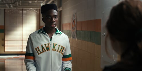 Production still of Caleb McLaughlin as Lucas Sinclair in Netflix series 'Stranger Things'