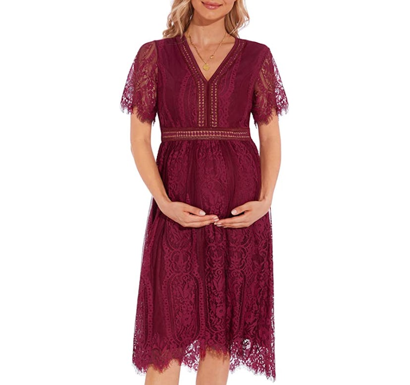 KIM S Floral Lace Maternity Dress