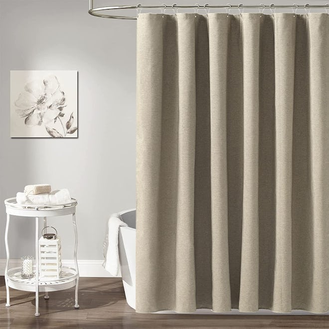 BTTN Textured Fabric Shower Curtain