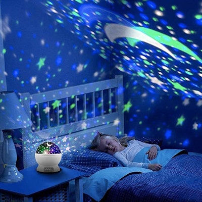 A star projecting night light is a fun bedtime-related gift for 1-year-olds.