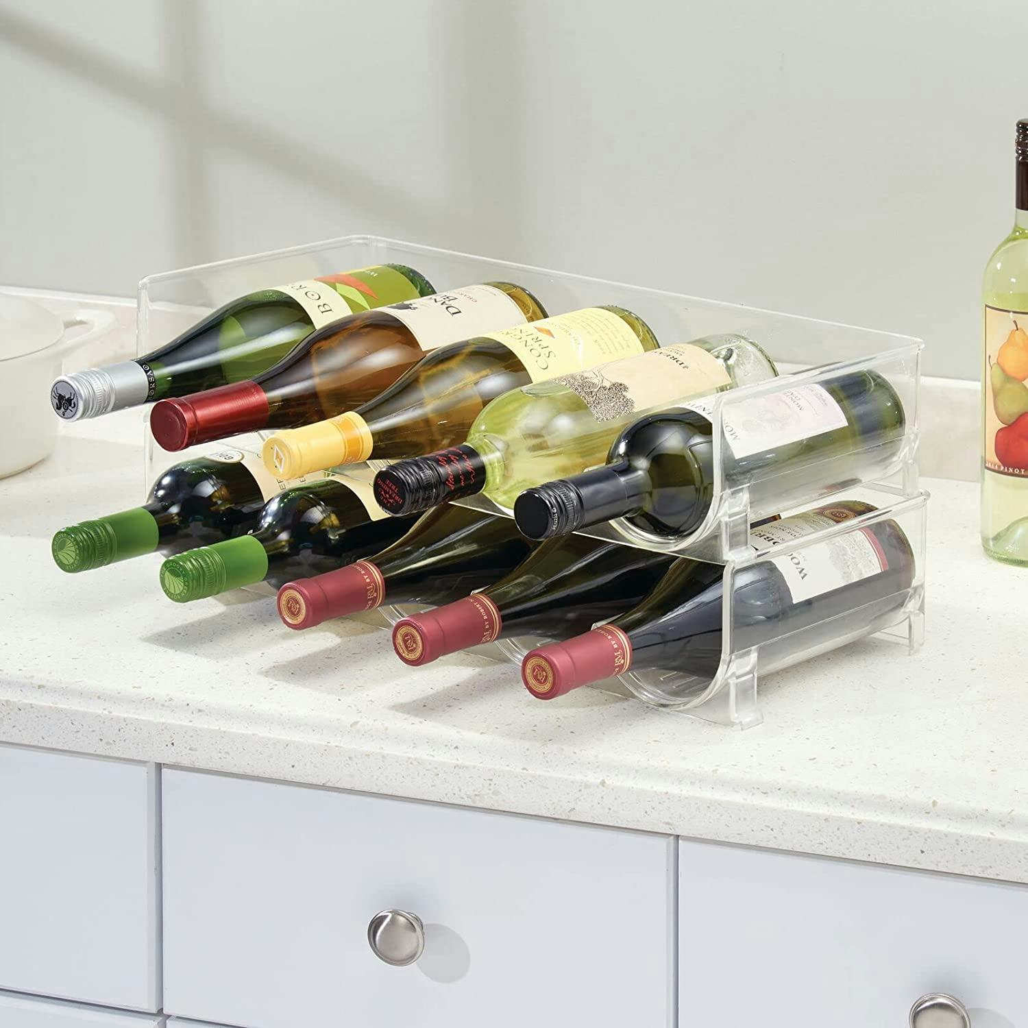 mDesign Stackable Bottle Rack (2-Pack)