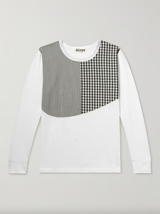 Aloye Poplin-Panelled Cotton-Jersey T-Shirt