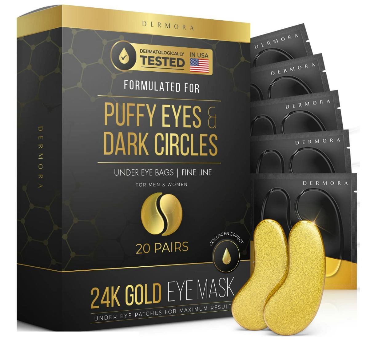 DERMORA Under Eye Mask Patches (20-Pack)