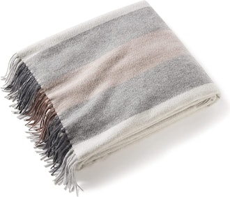 The best cashmere blankets comes in striped and multicolor options.