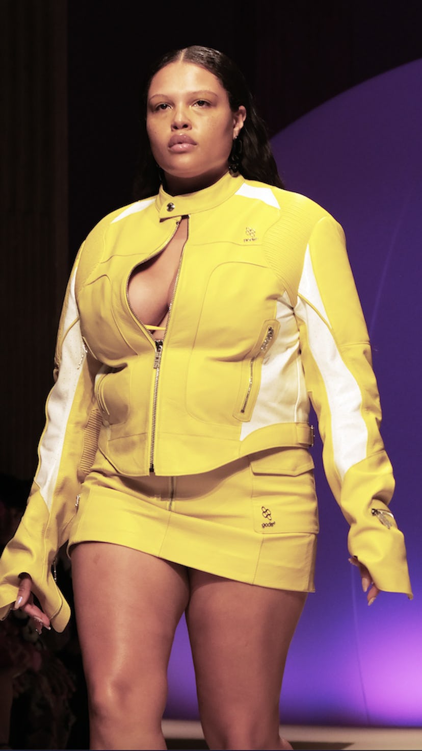 A model walks the runway at the GCDS fashion show during Milan Fashion Week 2022