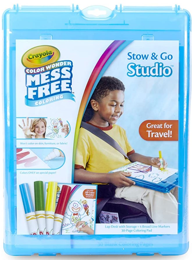 The Crayola Color Wonder Stow & Go Studio Set is a product that makes flying with kids easier.