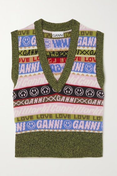 Recycled Wool-Blend Jacquard Vest