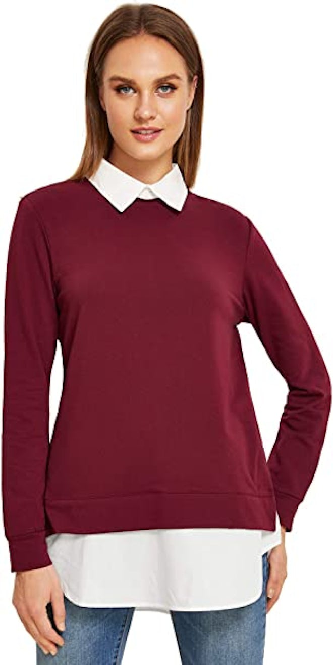 Romwe Classic Pullover Sweatshirt