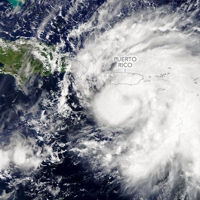 Hurricane Fiona, as seen via satellite over Puerto Rico