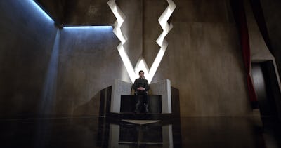 Maximus sits on a throne in Marvel's Inhumans TV show.