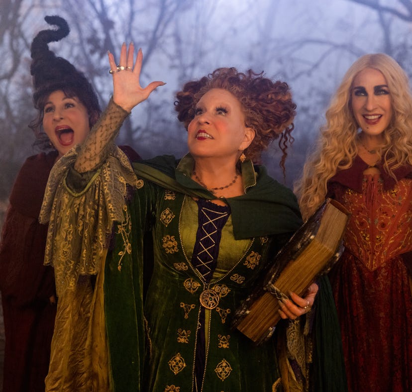 Kathy Najimy as Mary Sanderson, Bette Midler as Winifred Sanderson, and Sarah Jessica Parker as Sara...