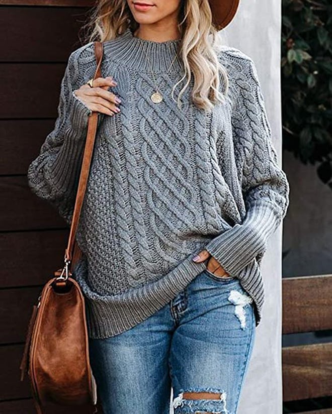 Fekermia Chunky Oversized Turtleneck Sweater