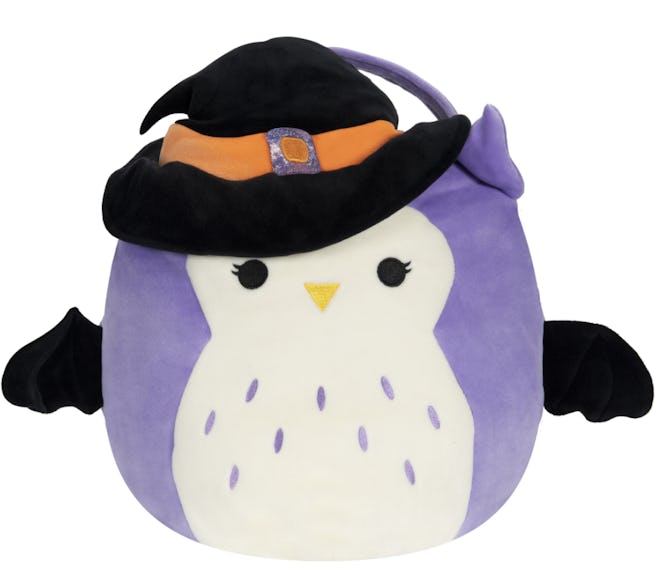 This Holly the Owl 12" Squishmallow Treat Pail is one of the top Halloween Squishmallows for 2022.