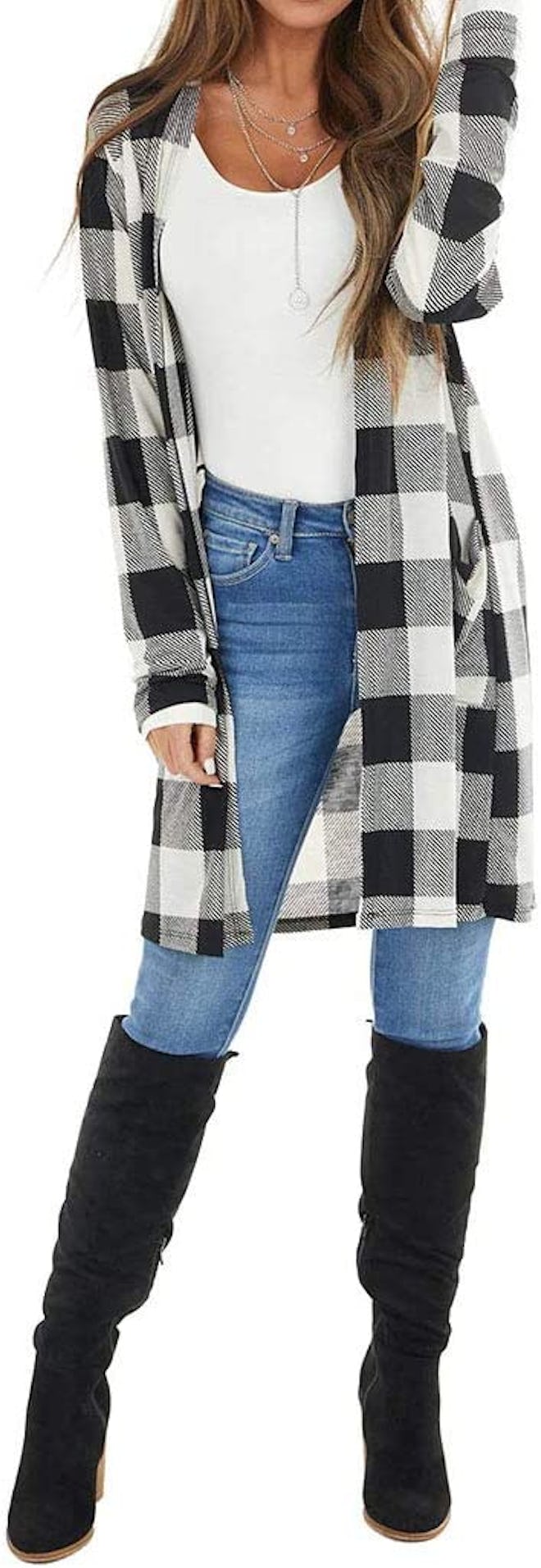 Lacozy Open Front Long Cardigan