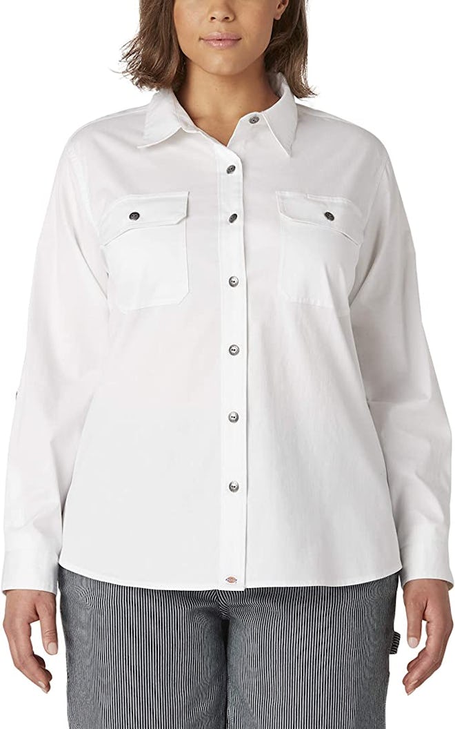 Dickies Long Sleeve Roll-Tab Work Shirt