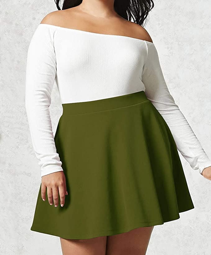 Made By Johnny Stretchy Flared Mini Skirt