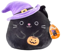 This black cat with a purple witch hat is one of the Halloween Squishmallows to collect in 2022.